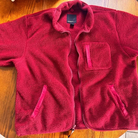 American Eagle Outfitters Shirts Vintage Ae Red Fleece Zip